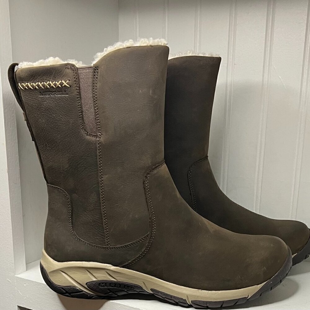 Merrell Encore 4 Tall Zip Polar Boots , Waterproof, Insulated, Leather Size 10